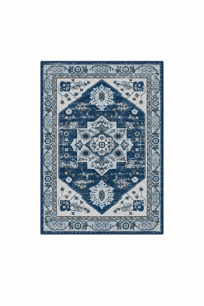 Tapis Persan Vintage Lavable Bleu