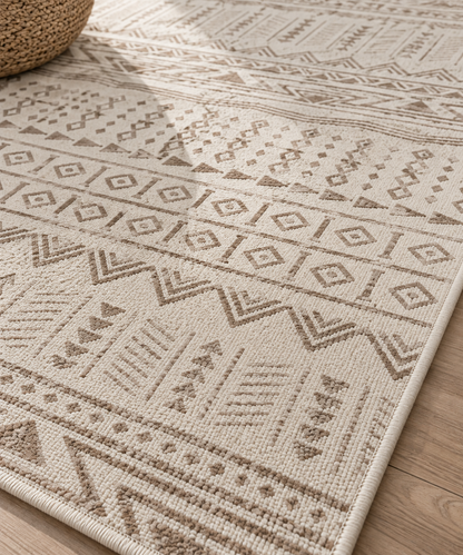 Tapis Salon Beige Doux & Pratique 1,5x2,1m