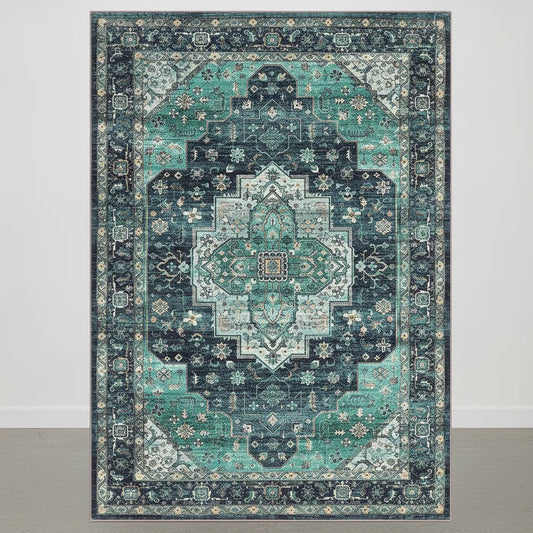Tapis Vintage Bleu-Vert Lavable 120x170 cm