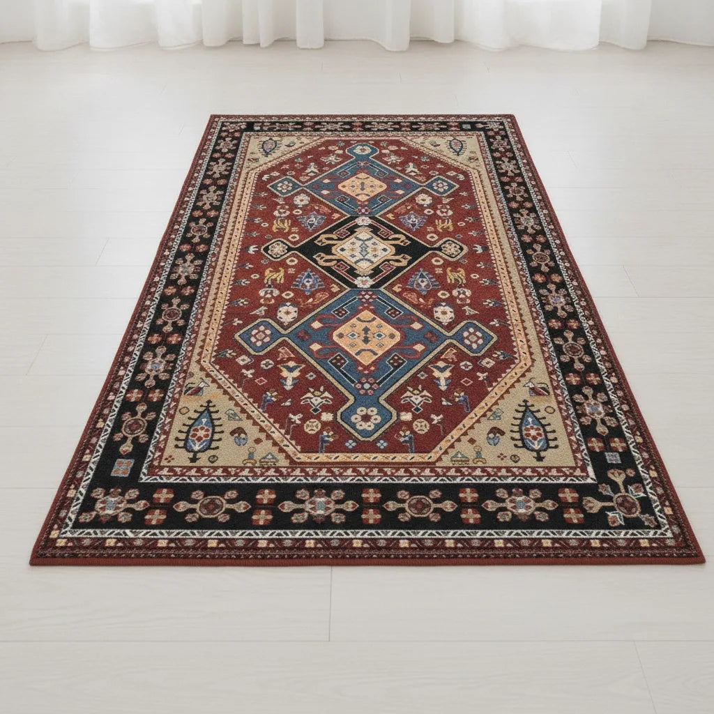 Tapis Rétro Oriental Ethnique Antidérapant
