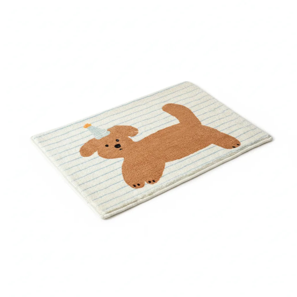 Tapis Chiot Rayé Doux & Mignon