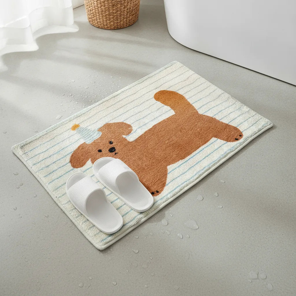 Tapis Chiot Rayé Doux & Mignon