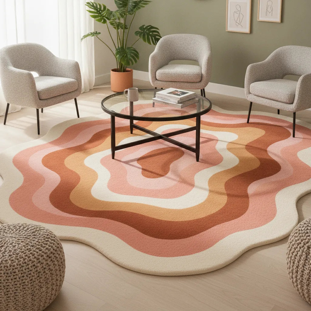 Tapis Moderne Irrégulier Doux et Moelleux