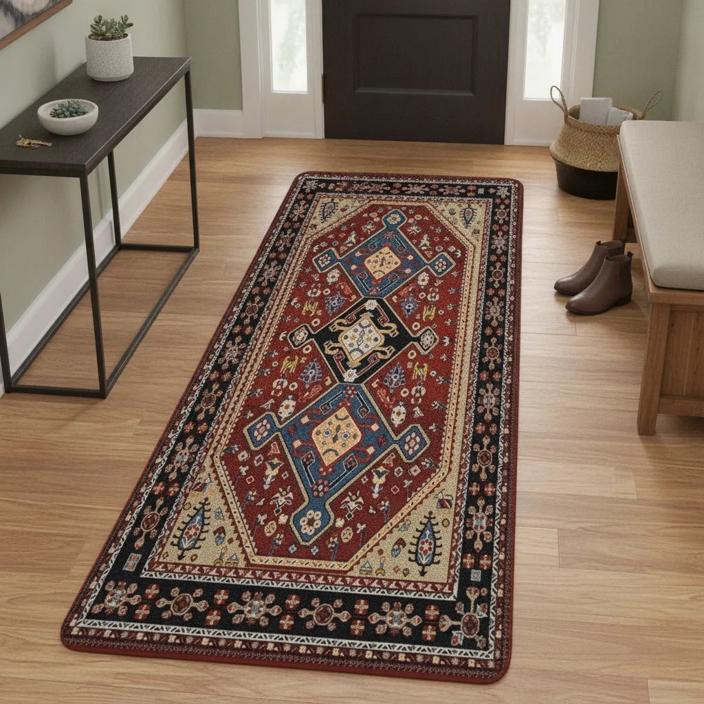 Tapis Rétro Oriental Ethnique Antidérapant
