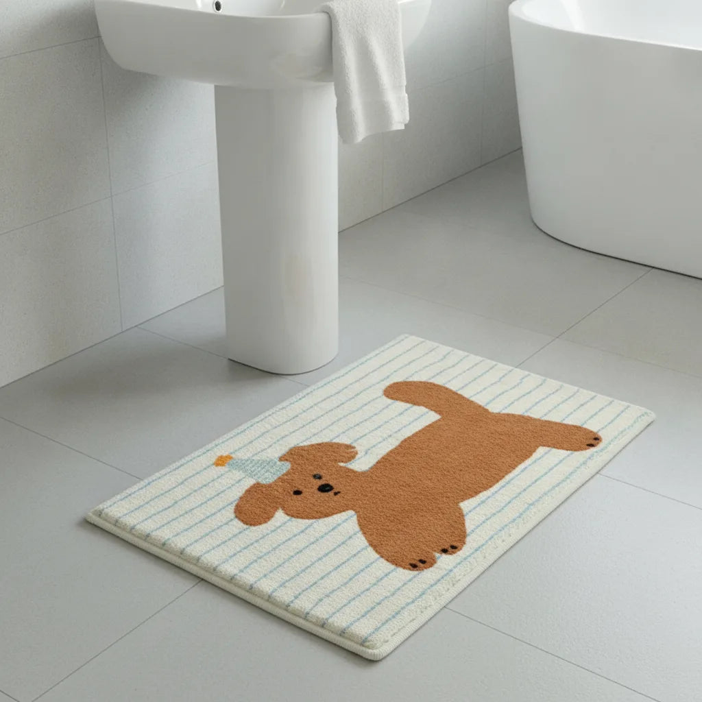 Tapis Chiot Rayé Doux & Mignon