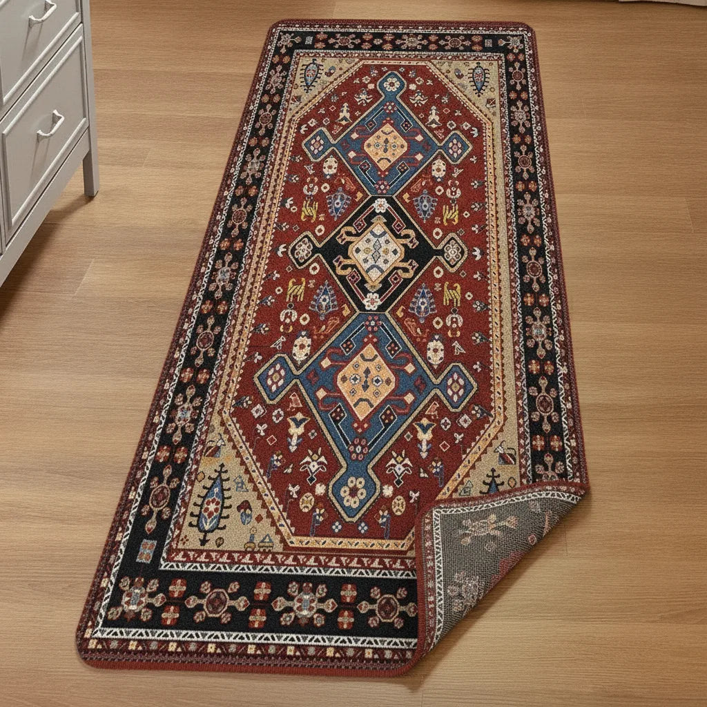 Tapis Rétro Oriental Ethnique Antidérapant
