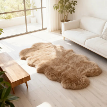 Tapis Irrégulier Moelleux Kaki